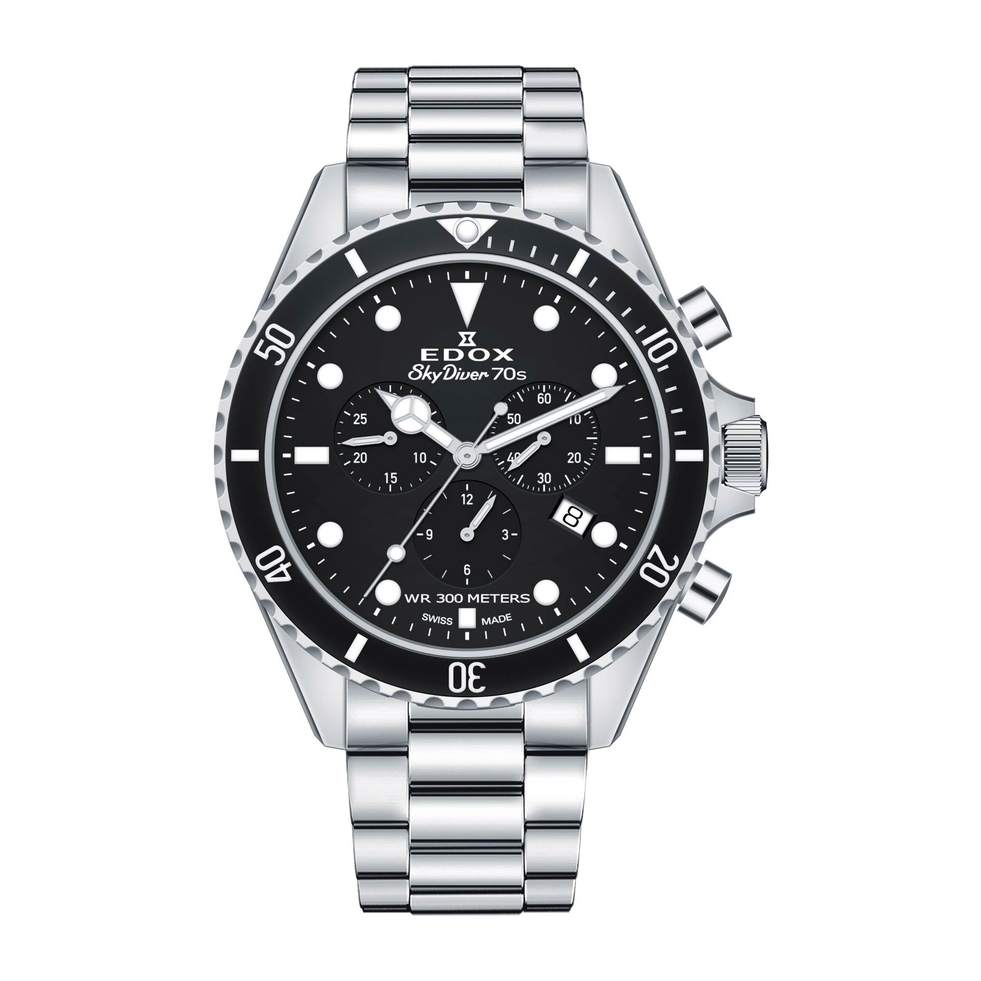 EDOX Skydiver 10238-3NM-NI Date Chronograph black Dial Quartz Men\'s Watch_944137 Edox Skydiver Chronograph 10238 3NC NIA (Pre-owned) - YouTube main image 2