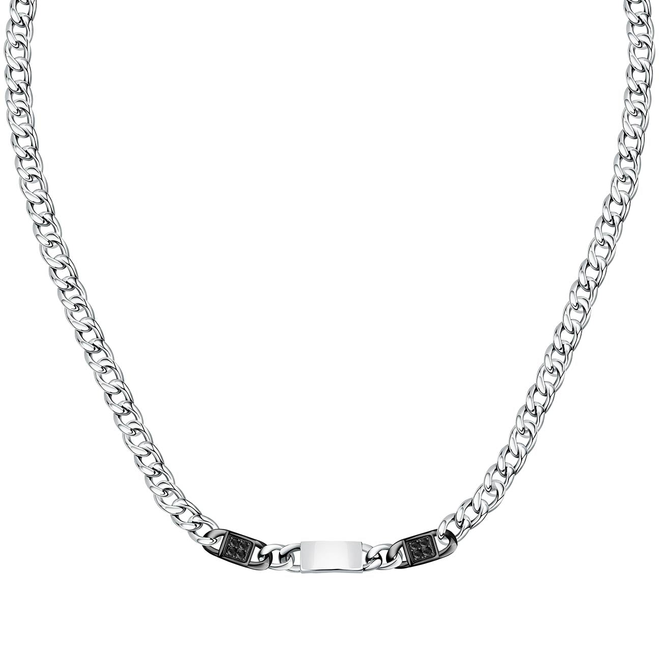 Pulsera Morellato Para Hombre SAMY01, Acero Inoxidable Y Cuero Marrón, 22 Cm, Cierre Mosquetón