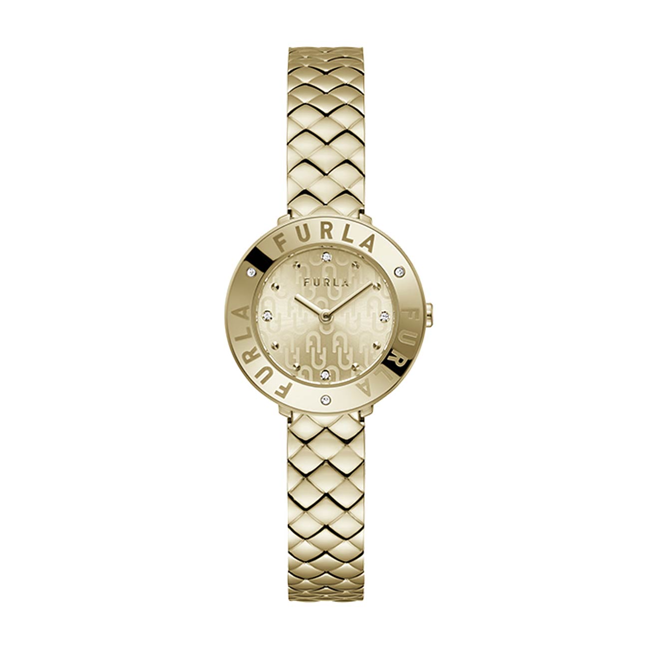 Tan Crocodile Furla Watch From dusk to dawn, the Alba Clutch, in crocodile embossed  main image 3