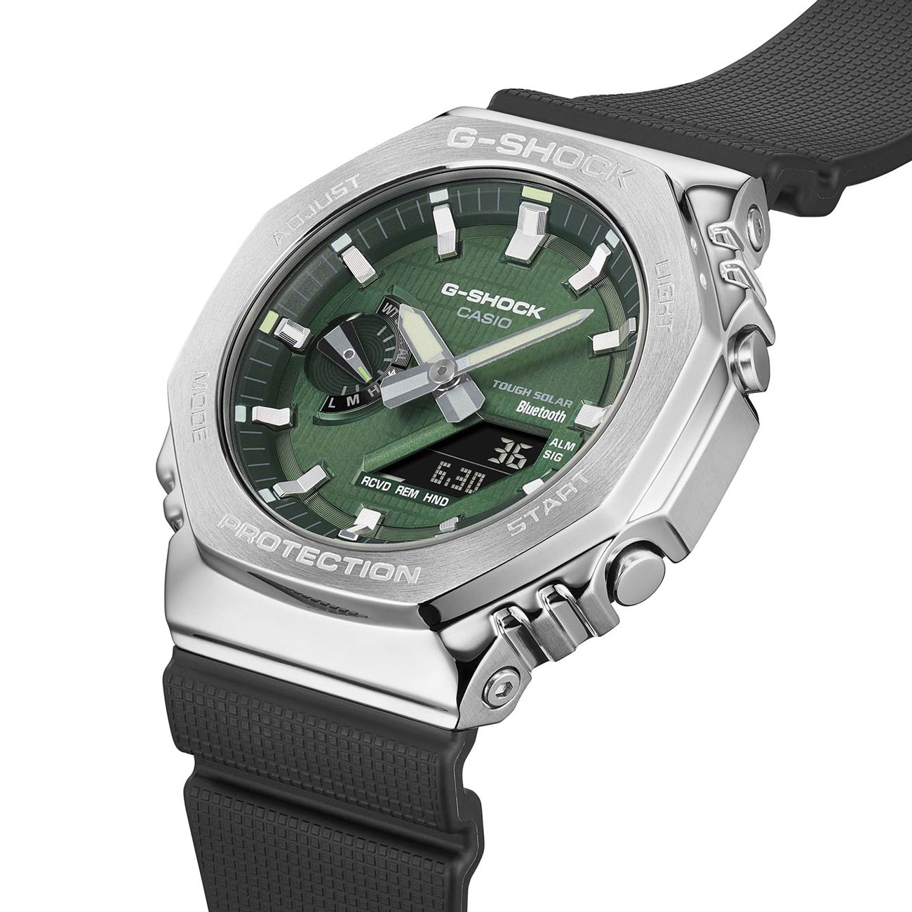 CASIO Gショック　GA-2100-1A3ER Casio G-Shock 2100 Utility Black Series Neon Green Details GA-2100